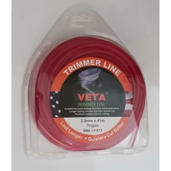 Veta 3.3mm 41m 3 Kenarlı Kırmızı Misina