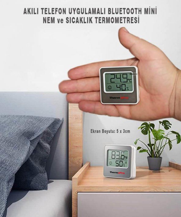 ThermoPro TP357 Akıllı İç Mekan Isı ve Nem Ölçer Termometre - 9