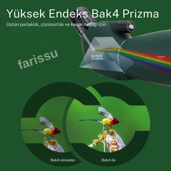Eyebre 25-75x70 Monoküler Teleskop – Uzun Menzilli, Yüksek Büyütme Kapasiteli Optik Cihaz - 5