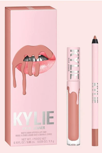 Kylie Dudak Kalemi ve Mat Likit Ruj Set 700 Bare - 6
