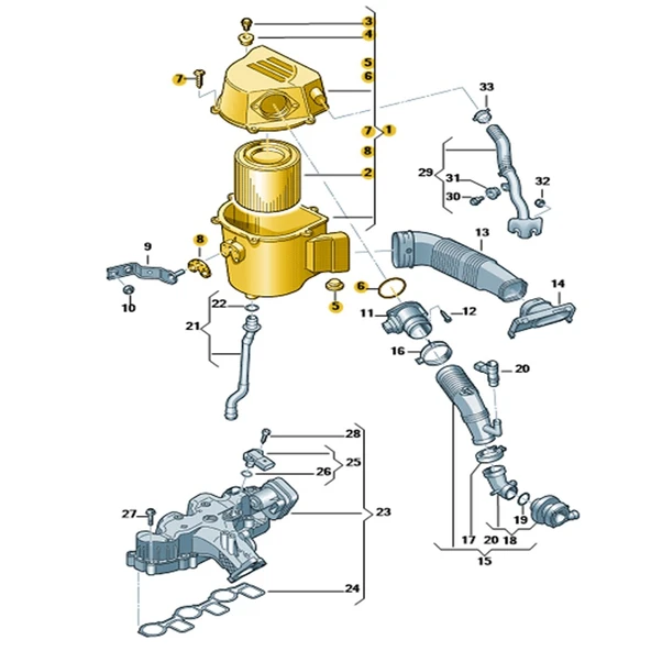 Seat Toledo 2013-2015 1.6TDi CAY Motor Hava Filtre Kutusu 6R0129607E - 2