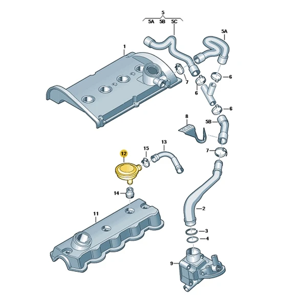 Audi A3 1997-2000 1.9TDi Külbütör Üst Kapak Ayar Valfi 028129101E - 3