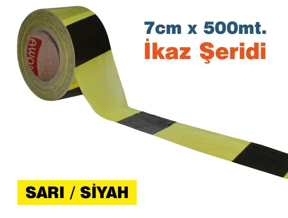 500 Metre Çok Amaçlı Emniyet Şeridi Sarı- Siyah X 5 Adet - 4