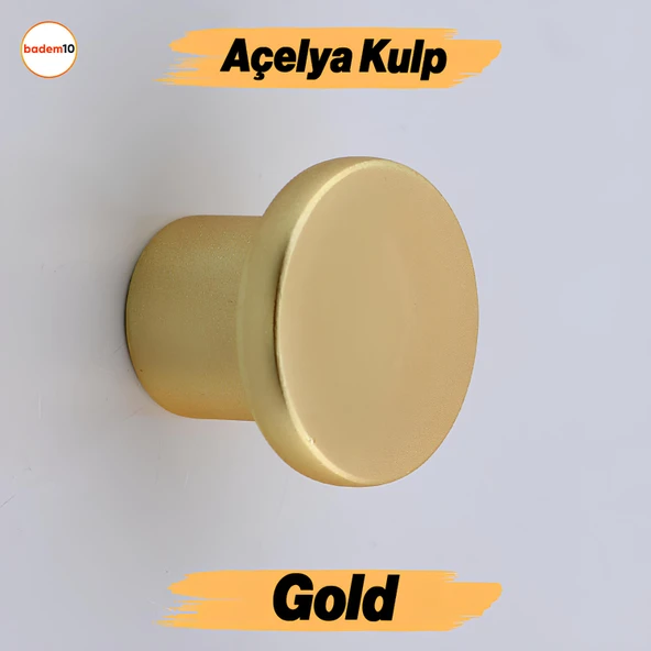 Açelya Gold Altın Kulp Düğme Tek Vidalı Çekmece Mutfak Mobilya Dolabı Dolap Kulpu Kulbu Metal Kulp