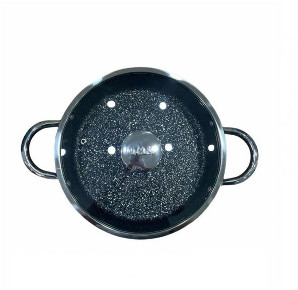 OMS İndüksiyon Uyumlu Granit 24 cm Karnıyarık Tencere Siyah 3316 - 2