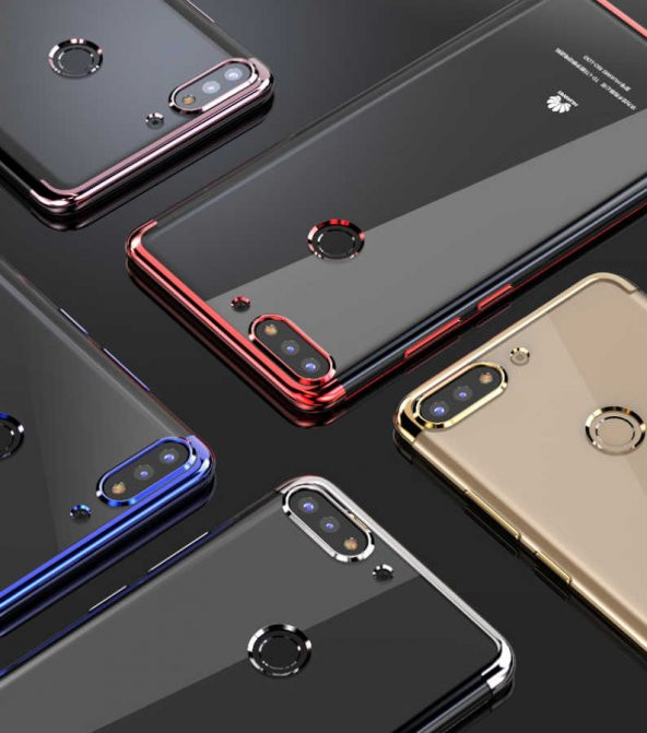 Huawei Y7 2018 Kılıf Zore Dört Köşeli Lazer Silikon Kapak - 3