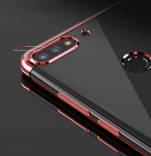 Huawei Y7 2018 Kılıf Zore Dört Köşeli Lazer Silikon Kapak - 6