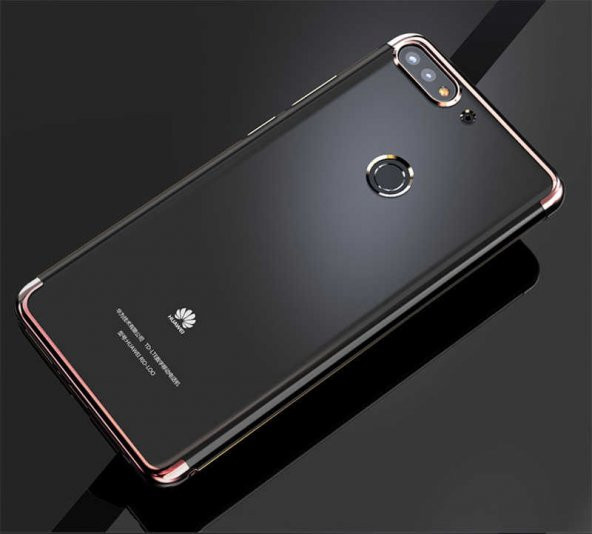 Huawei Y7 2018 Kılıf Zore Dört Köşeli Lazer Silikon Kapak - 12