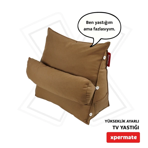 XPERMATE Tv Yastığı Bel Destek Yastığı Sırt Yastığı Boyun Destekli Yastık Ameliyat Sonrası Yastık Kahverengi ürün görseli 1