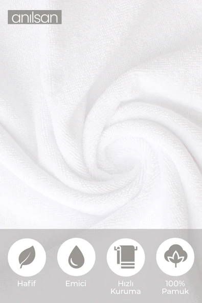 Düz Beyaz Ayak Havlusu - 50x70 Cm, 300 Gr, %100 Pamuk, Spa Ve Otel Banyo Paspası, Günlük Kullanıma Uygun - 6