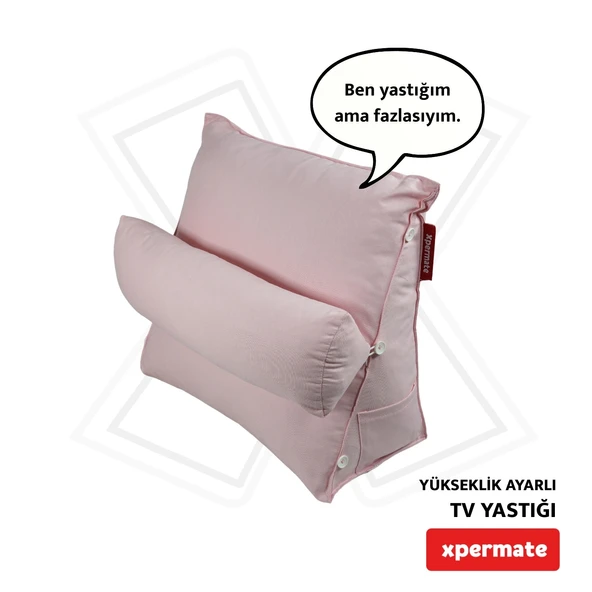 XPERMATE Tv Yastığı Bel Destek Yastığı Sırt Yastığı Boyun Destekli Yastık Ameliyat Sonrası Yastık Toz Pembe