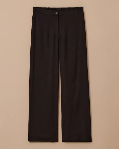 Büyük Beden Düğmeli Bol Paça Pantolon Gala-Xi - Resim 4