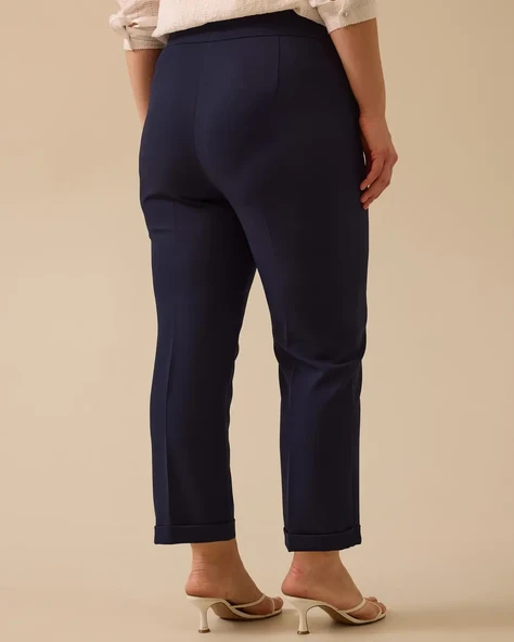 Büyük Beden Beli Büzgülü Duble Paça Pantolon Gala-Xi - Resim 2