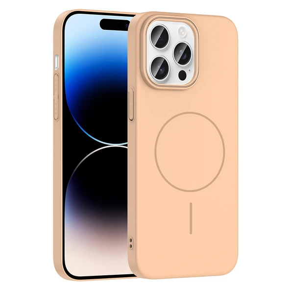 iPhone 14 Pro Max Kılıf Kablosuz Şarj Özellikli Ruby Silikon Kapak - Resim 9