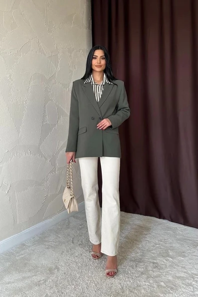 Haki Blazer Ceket - 2