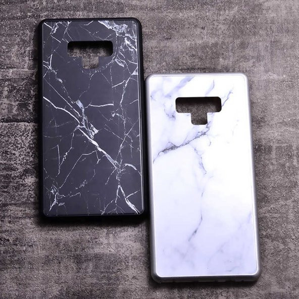 Galaxy Note 9 Kılıf Zore Mermerli Devrim Cam Kapak - 7