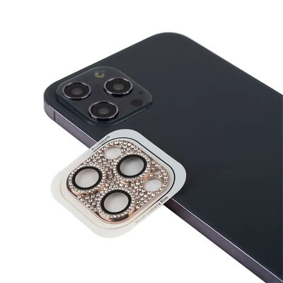 Apple iPhone 11 Pro Max İçin Taş Detaylı CL-08 Kamera Lens Koruyucu