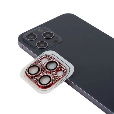 Apple iPhone 11 Pro Max İçin Taş Detaylı CL-08 Kamera Lens Koruyucu