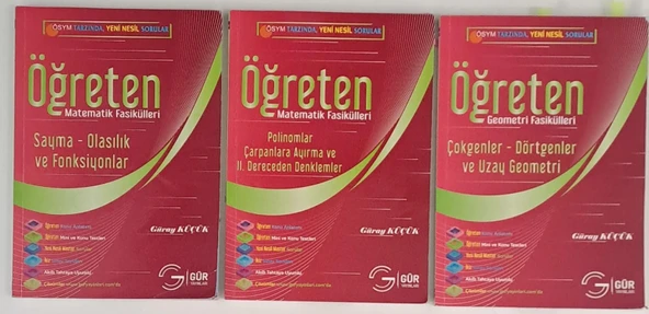 GÜR YAYINLARI ÖĞRETEN MATEMATİK VE GEOMETRİ FASİKÜLLERİ ( 2.EL )
