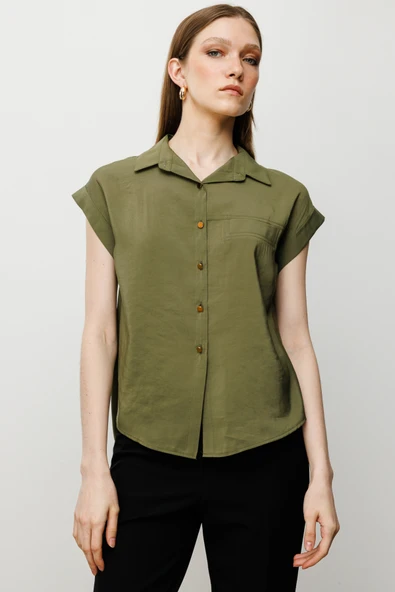 On Kısa Kol Gömlek Haki - 8