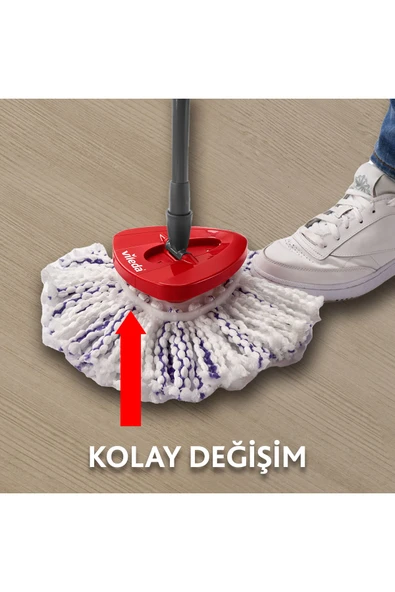 Vileda 4 Paket Turbo 3in1 Extra Pedli Mikrofiber Yedek Paspas - Resim 7