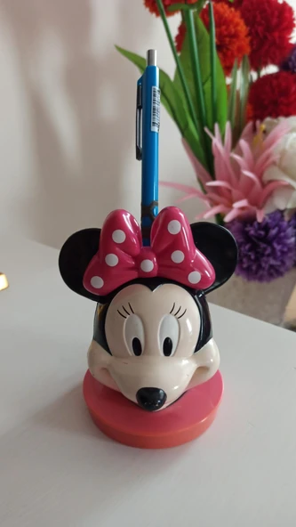 vintage mınnıe mouse orijinal masaüstü büst tek kalem yerli kalemlik - 3