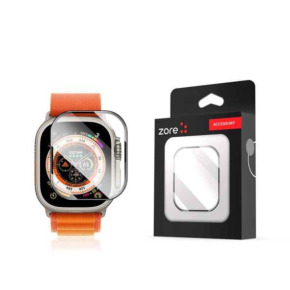 Apple Watch Ultra 49mm Metal Çerçeveli Ekran Koruyucu ALM-01