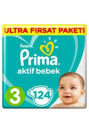PRİMA AKTİF BEBEK NO:3 MİDİ EKONOMİK PAKET 6/10 KG 124 ADET