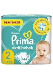 PRİMA AKTİF BEBEK NO:2 EKONOMİK PAKET 4/8 KG 144 ADET ürün görseli
