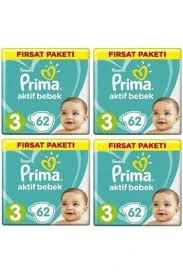 PRİMA AKTİF BEBEK NO:3 MİDİ EKONOMİK PAKET 6/10 KG 248 ADET