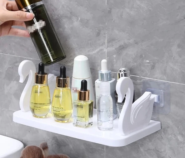 pilelistore Kuğu Tasarımlı Kendinden Yapışkanlı Raf
