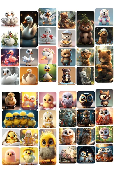 Hayvanlar Alemi 358 ADET 32 Sayfa Sevimli Stickerlar - Resim 7