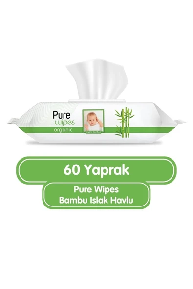 Pure Baby Organik Bambu Özlü Islak Havlu 6×60lı Paket