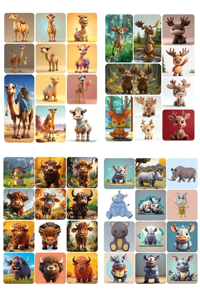 Hayvanlar Alemi 358 ADET 32 Sayfa Sevimli Stickerlar - Resim 5