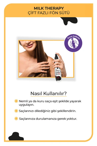 Milk Therapy Çift Fazlı Saç Bakım Fön Sütü 240 ml - Besleyici, Koruyucu Etki - 3