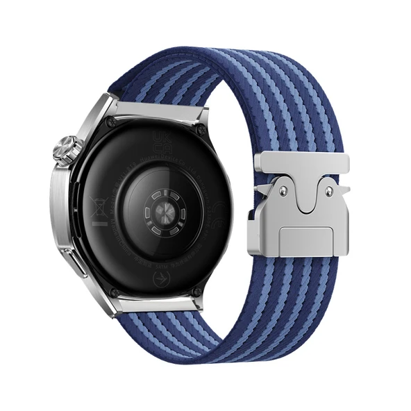 Gear S3 Kordon Hasır Naylon Örgülü ve Özel Metal Toka Tasarımlı Şık KRD133 Kordon