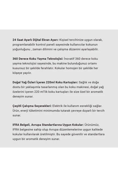 CARPEX A1 Pro 900 Koku Makinesi ve Dark Sapphire A1 Koku Kartuşu 200 ML Seti - 6