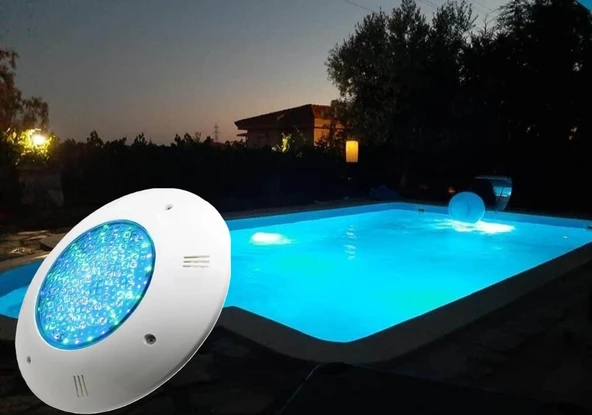 30 Watt 12 Volt Tenda Ledli Turkuaz Sıva Üstü Havuz Lambası 30w 12v