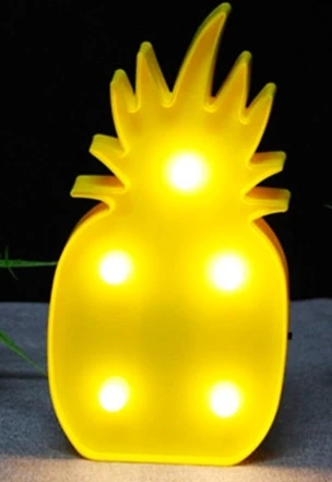 pilelistore Led Işıklı Ananas Gece Lambası Dekoratif Led Aydınlatma