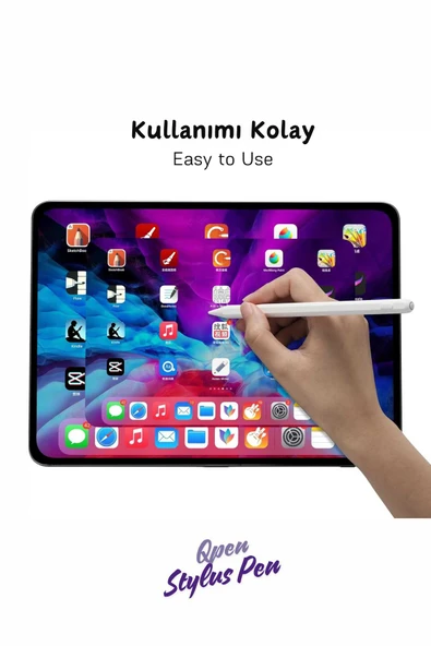 iPad Air M3 2025 11 & 13 inç Uyumlu Manyetik Şarj Olabilen Bluetooth Özellikli USB-C Tablet Kalemi - 6