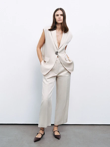 Nocturne Minimalist Crop Pantolon - Günlük & Ofis Şıklığı - 2