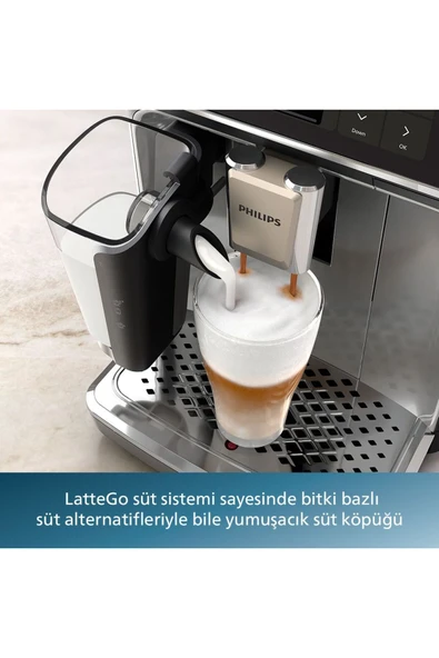 Philips LatteGo Tam Otomatik Espresso Makinesi, 12 Sıcak ve Soğuk İçecek, Silent Brew, EP4446/70 - 4