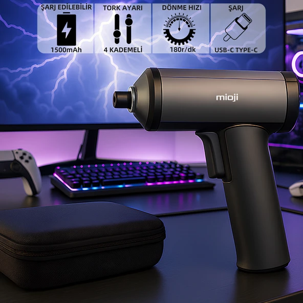 Mioji Mio CS16 12 Parça 1500mAh Şarjlı Vidalama Tornavida Seti