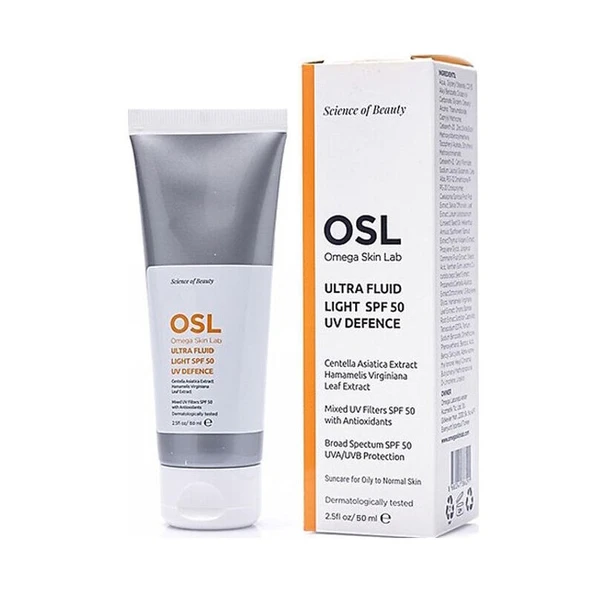 Omega Skin Lab Ultra Fluid Light SPF50 UV Defence Yağlı Ciltler İçin Güneş Koruyucu Krem 50 ml ürün görseli