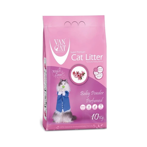 Vancat Bebek Pudrası Kokulu Kedi Kumu 10 Kg