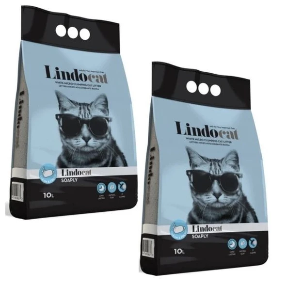 Lindocat Marsilya Sabunu Kokulu İnce Taneli Kedi Kumu 10 L x 2 Adet ürün görseli