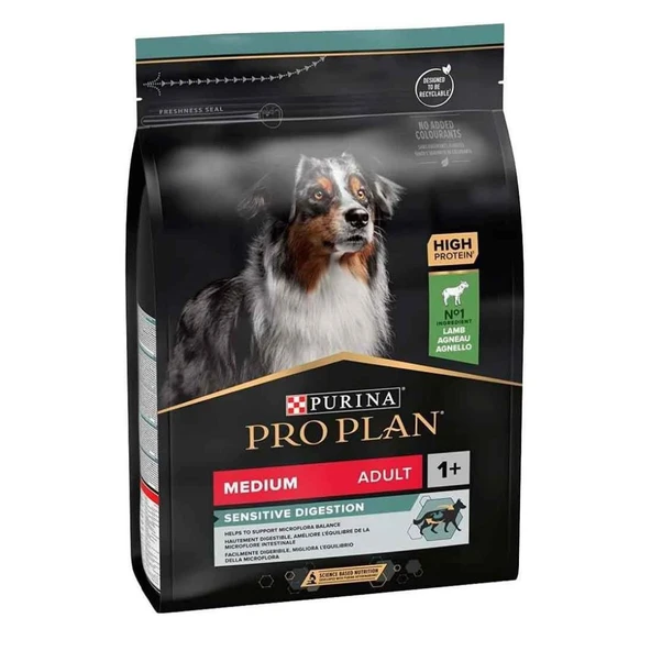 Pro Plan Sensitive Digestion Medium Orta Irk Kuzu Etli Hassas Sindirim Köpek Maması 3 kg
