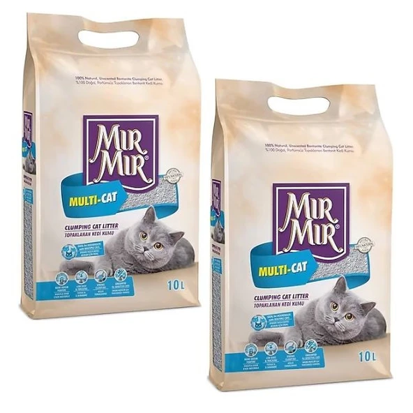MırMır Multicat Kedi Kumu 10 L x 2 Adet