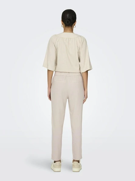 Only Caro Poptrash Kadın Keten Pantolon 15278710 - Resim 4