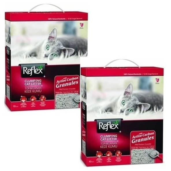 Reflex Granül Aktif Karbonlu Kedi Kumu 10 L x 2 Adet ürün görseli
